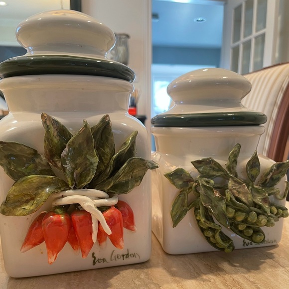 Eva Gordon Signed Canisters For Flower, Sugar etc - Picture 3 of 9